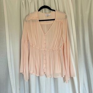 LN Anthropologie Ro&De Pale Pink Gauze Blouse